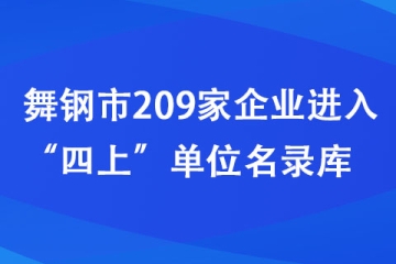 舞鋼市209家企業(yè)進(jìn)入“四上”單位名錄庫