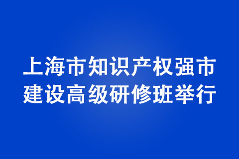 上海市知識產權強市建設高級研修班舉行