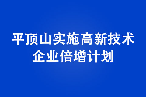 平頂山實施高新技術(shù)企業(yè)倍增計劃