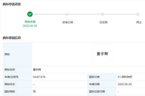 新東方網(wǎng)紅主播“董宇輝”商標(biāo)被搶注？真的假的？