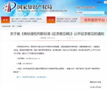 剛剛！國知局發(fā)布《商標(biāo)侵權(quán)判斷標(biāo)準(zhǔn) (征求意見稿)》全文